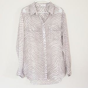 Equipment Signature Silk Shirt in Sheer Zebra